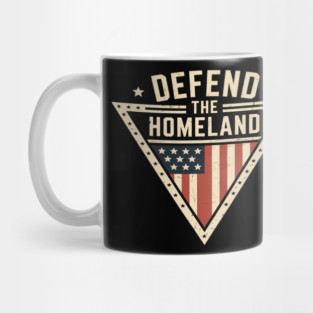 Defend The Homeland USA Flag Retro Sci-Fi American Premium Mug
