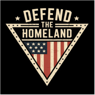 Defend The Homeland USA Flag Retro Sci-Fi American Premium Posters and Art