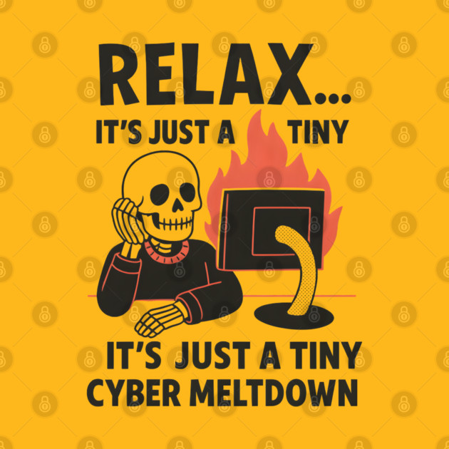 Relax It’s Just a Tiny Cyber Meltdown – Funny IT Skeleton by MakerMind8.2