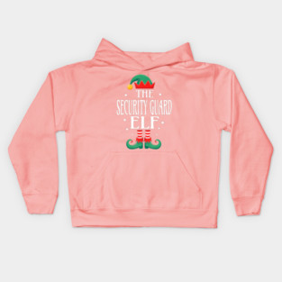 Security Guard Elf Job Title Kids Hoodie