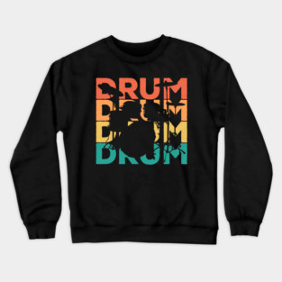 Retro Vintage Drums Gift for Drummers & Drummers Crewneck Sweatshirt