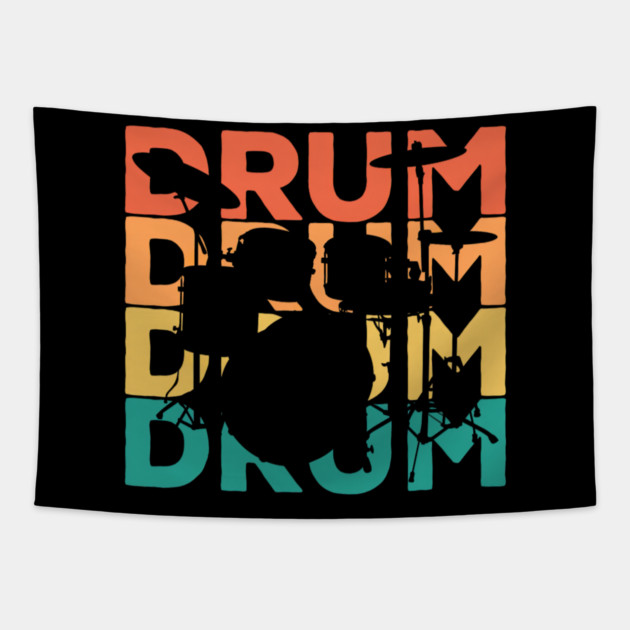 Retro Vintage Drums Gift for Drummers & Drummers Tapestry by yangho