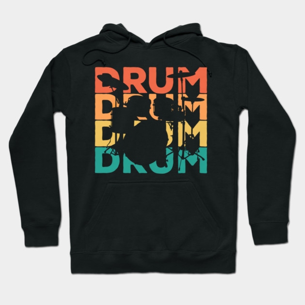 Retro Vintage Drums Gift for Drummers & Drummers Hoodie by yangho