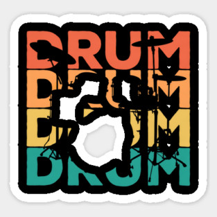 Retro Vintage Drums Gift for Drummers & Drummers Sticker