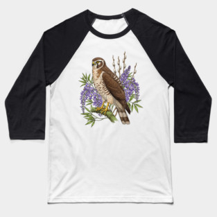 Vintage Northern Harrier Hawk Art Baseball T-Shirt