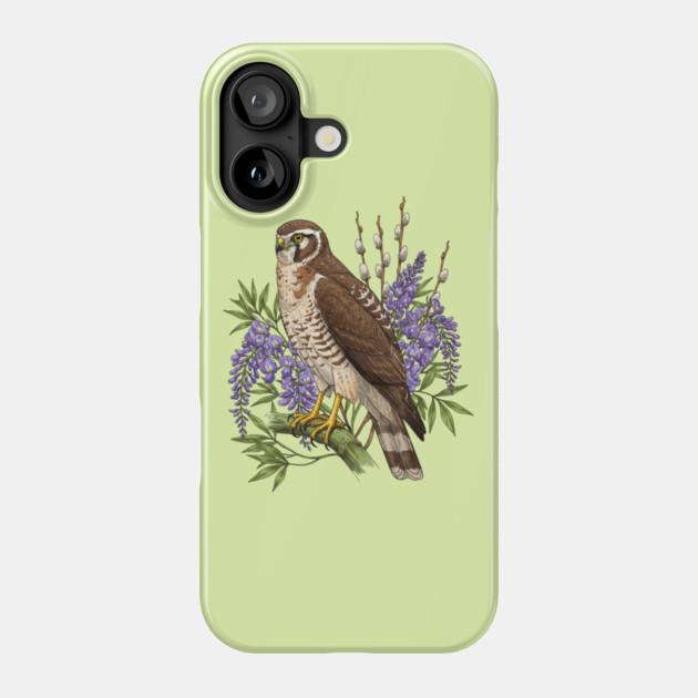Vintage Northern Harrier Hawk Art Phone Case by BirdsnStuff
