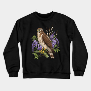 Vintage Northern Harrier Hawk Art Crewneck Sweatshirt