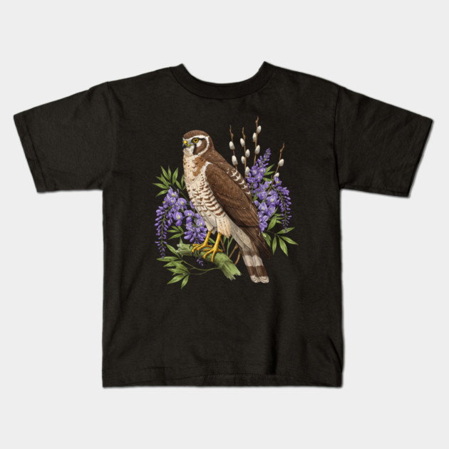 Vintage Northern Harrier Hawk Art Kids T-Shirt by BirdsnStuff