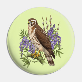 Vintage Northern Harrier Hawk Art Pin