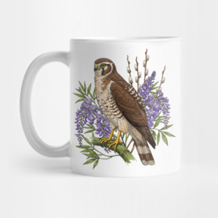 Vintage Northern Harrier Hawk Art Mug