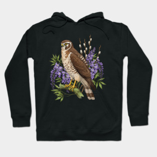 Vintage Northern Harrier Hawk Art Hoodie