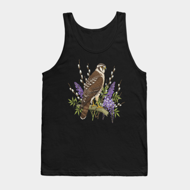 Northern Harrier Botanical Bird Tank Top by BirdsnStuff