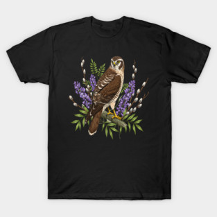 Northern Harrier Floral Perch T-Shirt
