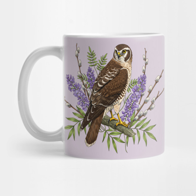 Northern Harrier Floral Perch by BirdsnStuff