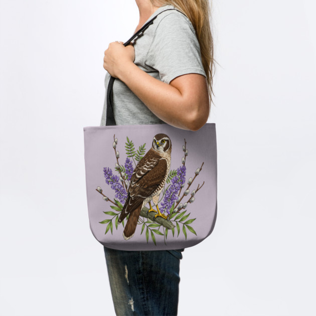 Northern Harrier Floral Perch by BirdsnStuff