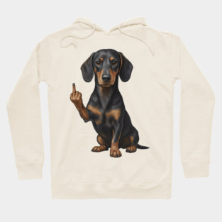 Dachshund Flipping The Bird Hoodie