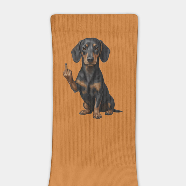 Dachshund Flipping The Bird by The WYLD Tribe