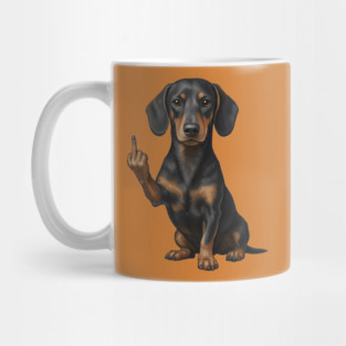 Dachshund Flipping The Bird Mug