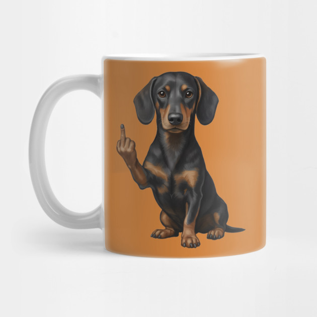 Dachshund Flipping The Bird by The WYLD Tribe