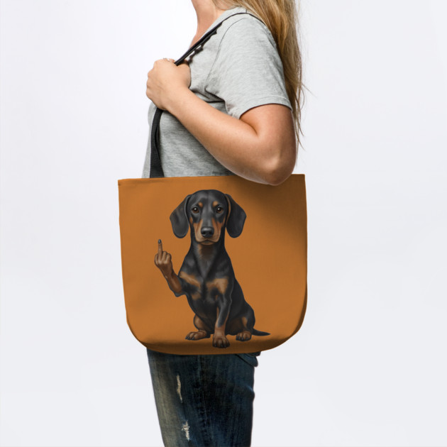 Dachshund Flipping The Bird by The WYLD Tribe