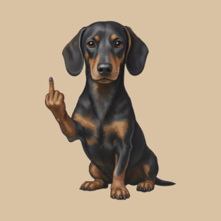 Dachshund Flipping The Bird T-Shirt