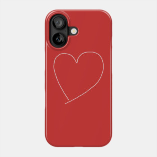 White Heart Line For Valentine's Day Phone Case