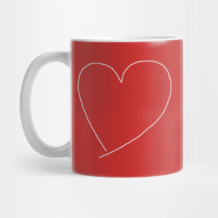 White Heart Line For Valentine's Day Mug