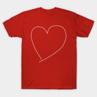 White Heart Line For Valentine's Day T-Shirt