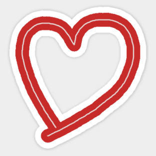 White Heart Line For Valentine's Day Sticker