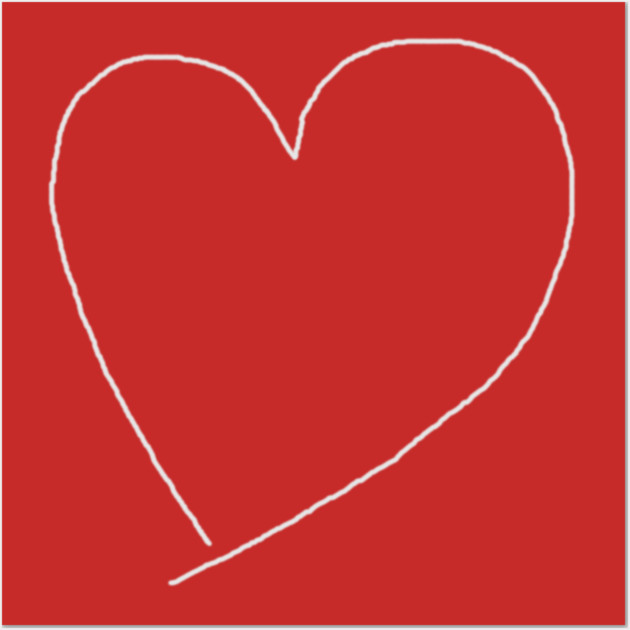 White Heart Line For Valentine's Day Wall Art by Creatifly Graphic Tees