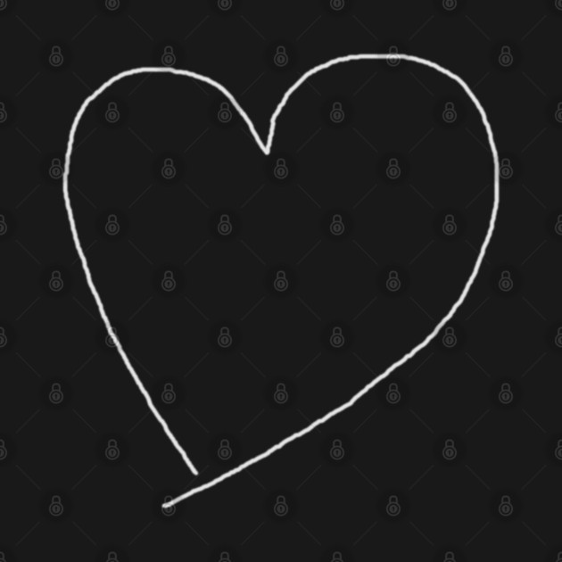 White Heart Line For Valentine's Day by Creatifly Graphic Tees