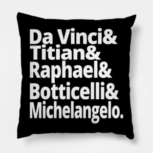 Renaissance Masters Classic Art Illustration for Art Lovers Pillow