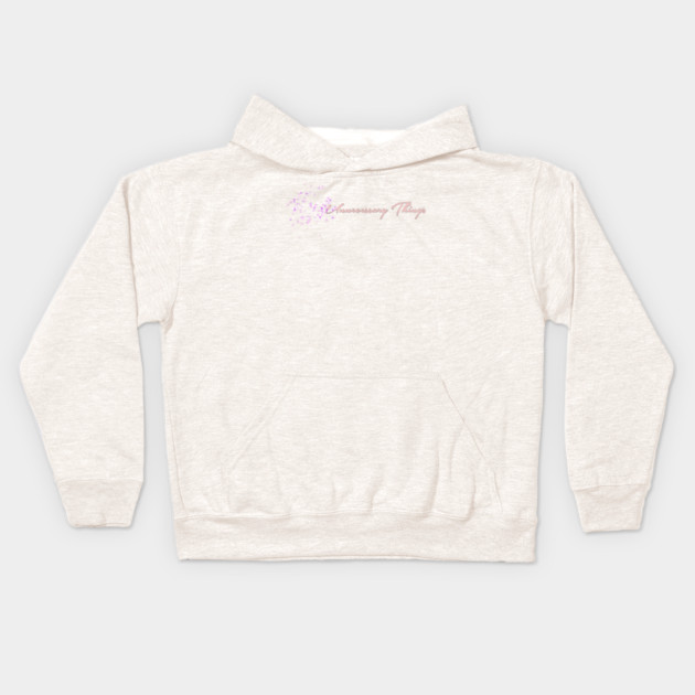Unnecessary Things - Cursive Kids Hoodie by Lou Johnson