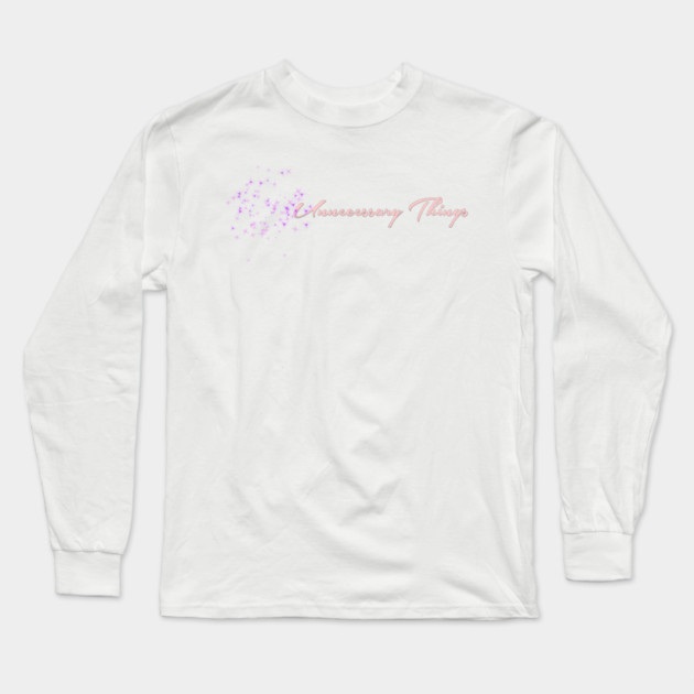 Unnecessary Things - Cursive Long Sleeve T-Shirt by Lou Johnson