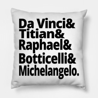 Renaissance Masters Classic Art Illustration for Art Lovers Pillow