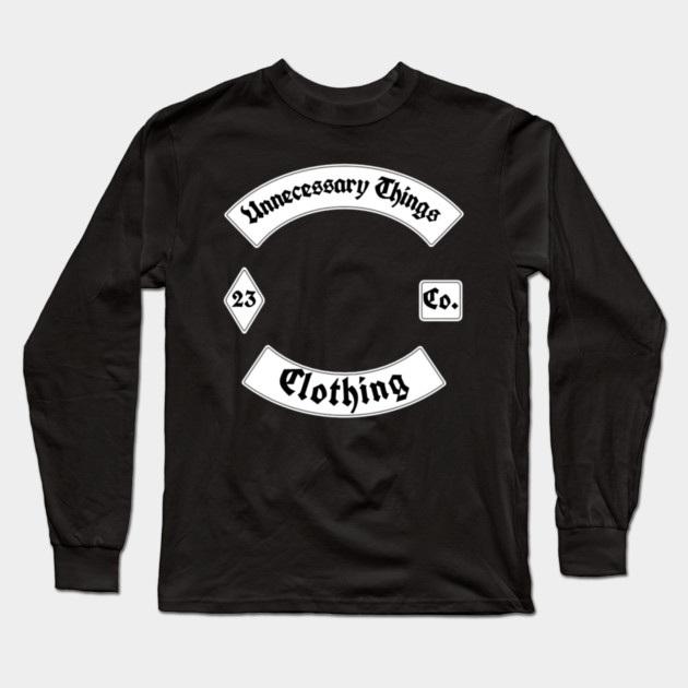 Unnecessary Things - Biker Style Long Sleeve T-Shirt by Lou Johnson