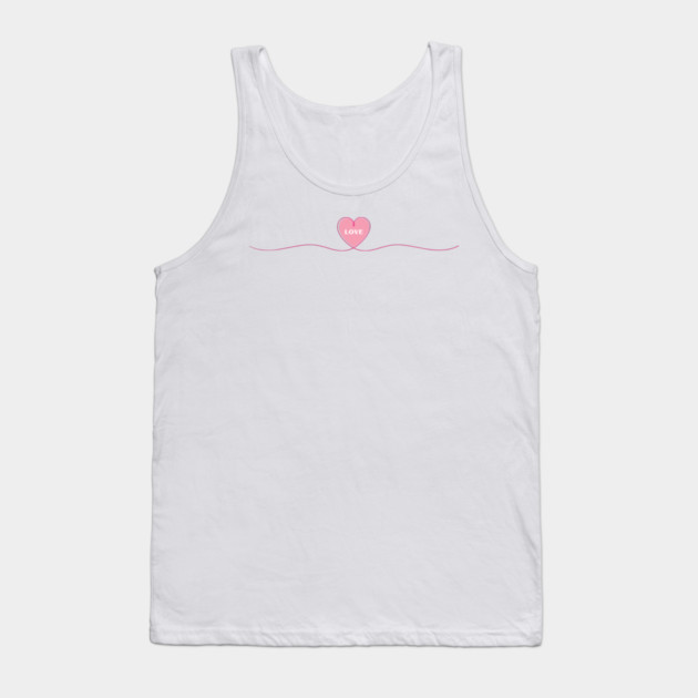 Line Art Heart Tank Top by Laura Contarino