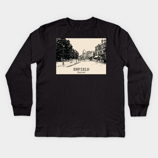 Enfield – England Kids Long Sleeve T-Shirt by Lakeric