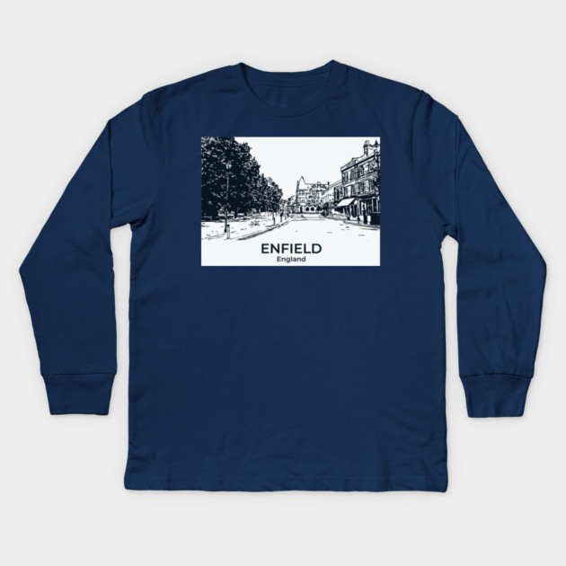 Enfield – England Kids Long Sleeve T-Shirt by Lakeric