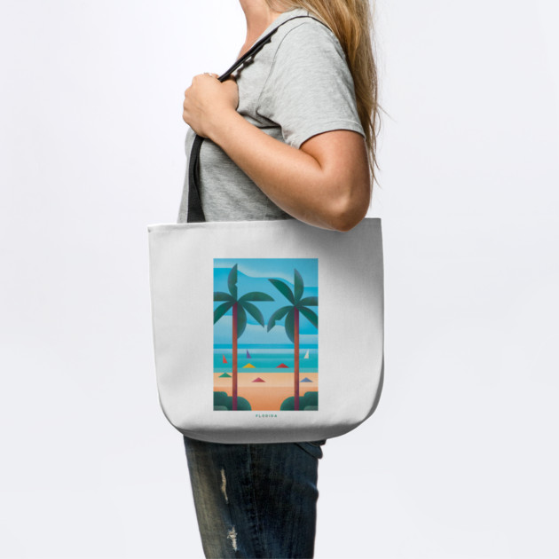 Retro Florida Travel Poster Wall Art Print, Tropical Beach Palm Tree Artwork for Living Room, Coastal Sunshine State Decor Gift by Yesteeyear