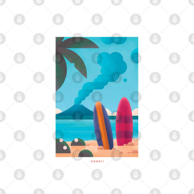 Vintage Hawaii Travel Poster Wall Art Print, Retro Hawaiian Beach Artwork for Living Room, Tropical Island Decor Gift Idea by Yesteeyear