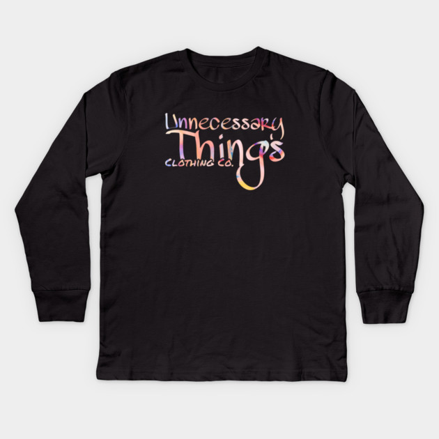 Unnecessary Things - Graffiti Style Kids Long Sleeve T-Shirt by Lou Johnson