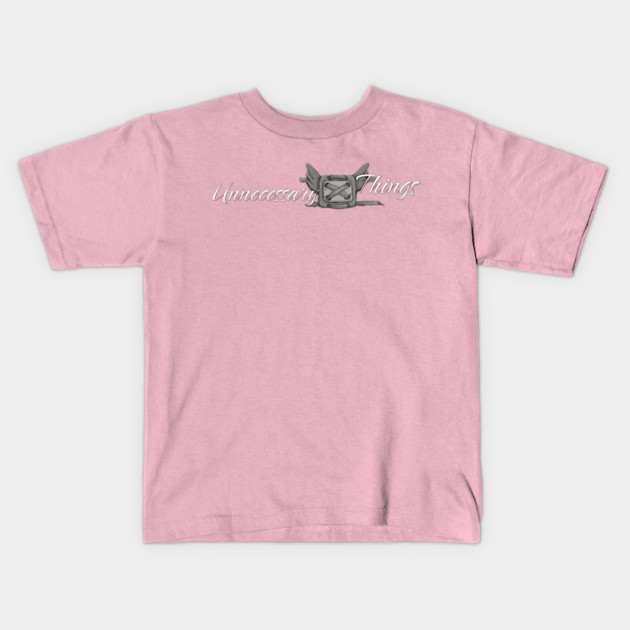 Unnecessary Things - Cursive II Kids T-Shirt by Lou Johnson