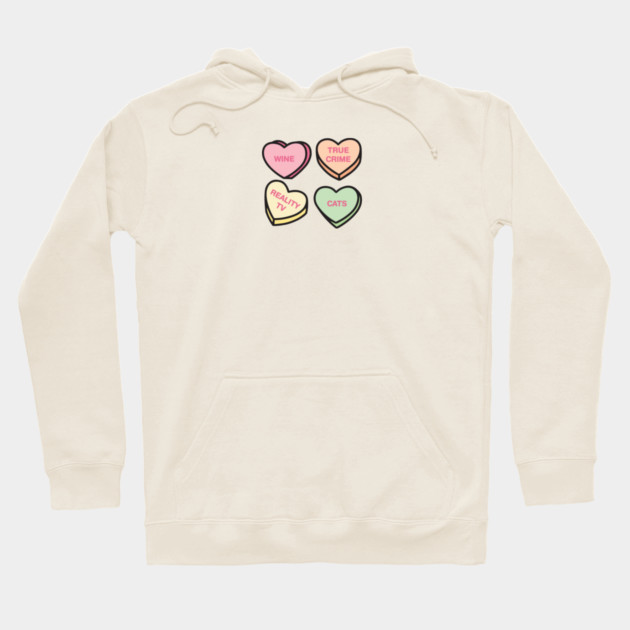 Conversation Hearts Hoodie by Laura Contarino