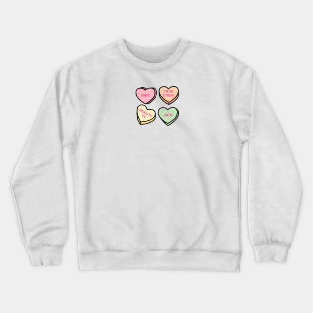 Conversation Hearts Crewneck Sweatshirt by Laura Contarino