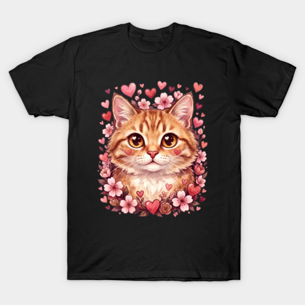 Valentine Cat T-Shirt by Creatifly Graphic Tees