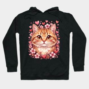 Valentine Cat Hoodie