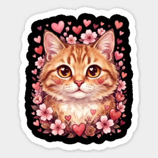 Valentine Cat Sticker