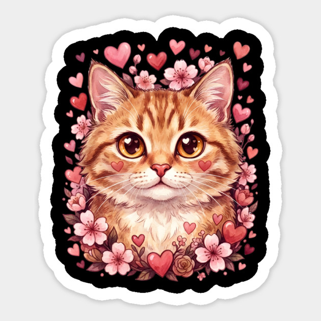 Valentine Cat Magnet by Creatifly Graphic Tees