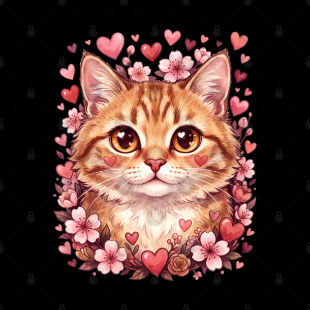 Valentine Cat by Creatifly Graphic Tees